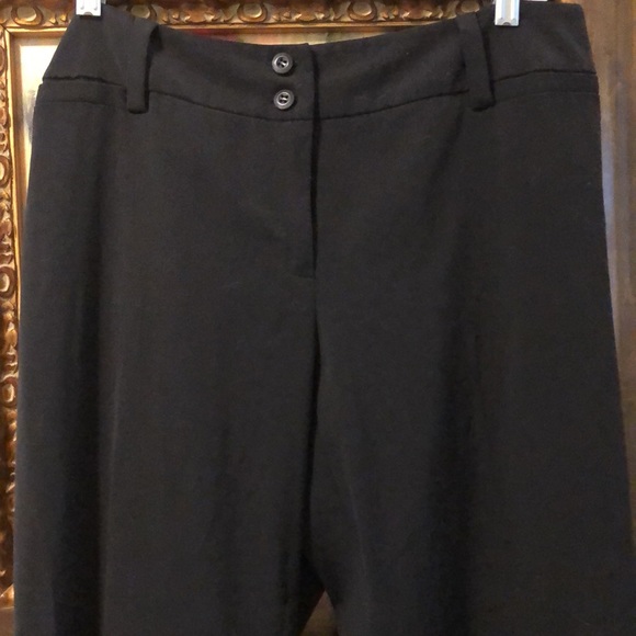 AB Studio Classic black wide leg pants with faux front and back real pockets - Picture 2 of 9